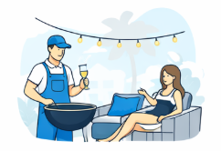 Outdoor entertaining illustration